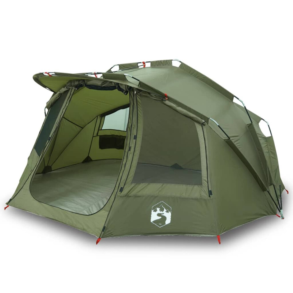 (olive green) vidaXL Fishing Tent 5-Person Lightweight Tent Camping Tent Shelter Waterproof