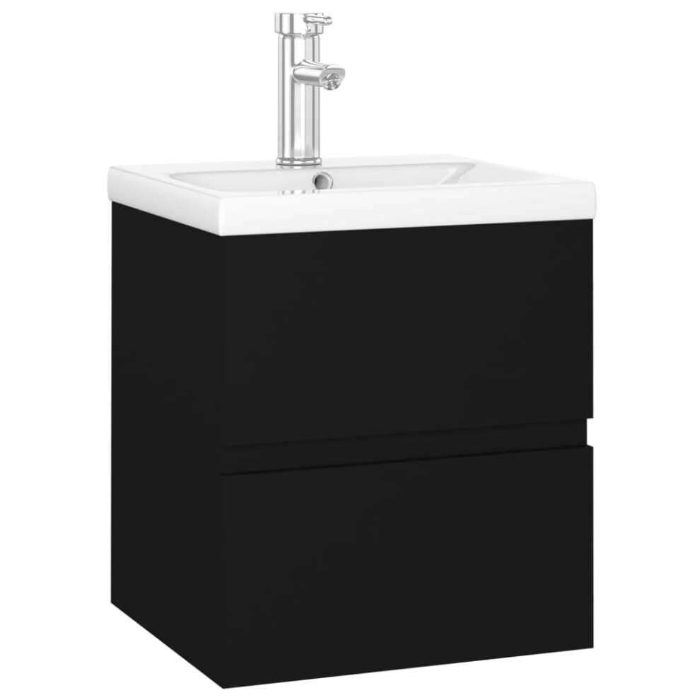 (black, 41 x 38.5 x 45 cm) vidaXL Sink Cabinet Home Bathroom Sink Unit Storage Cabinet Engineered Wood