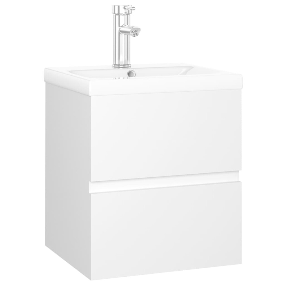 (white, 41 x 38.5 x 45 cm) vidaXL Sink Cabinet Home Bathroom Sink Unit Storage Cabinet Engineered Wood