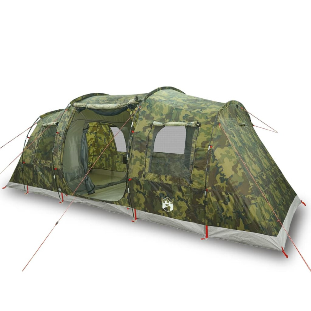 (camouflage) vidaXL Family Tent Tunnel 6-Person Camping Tent Lightweight Tent Waterproof