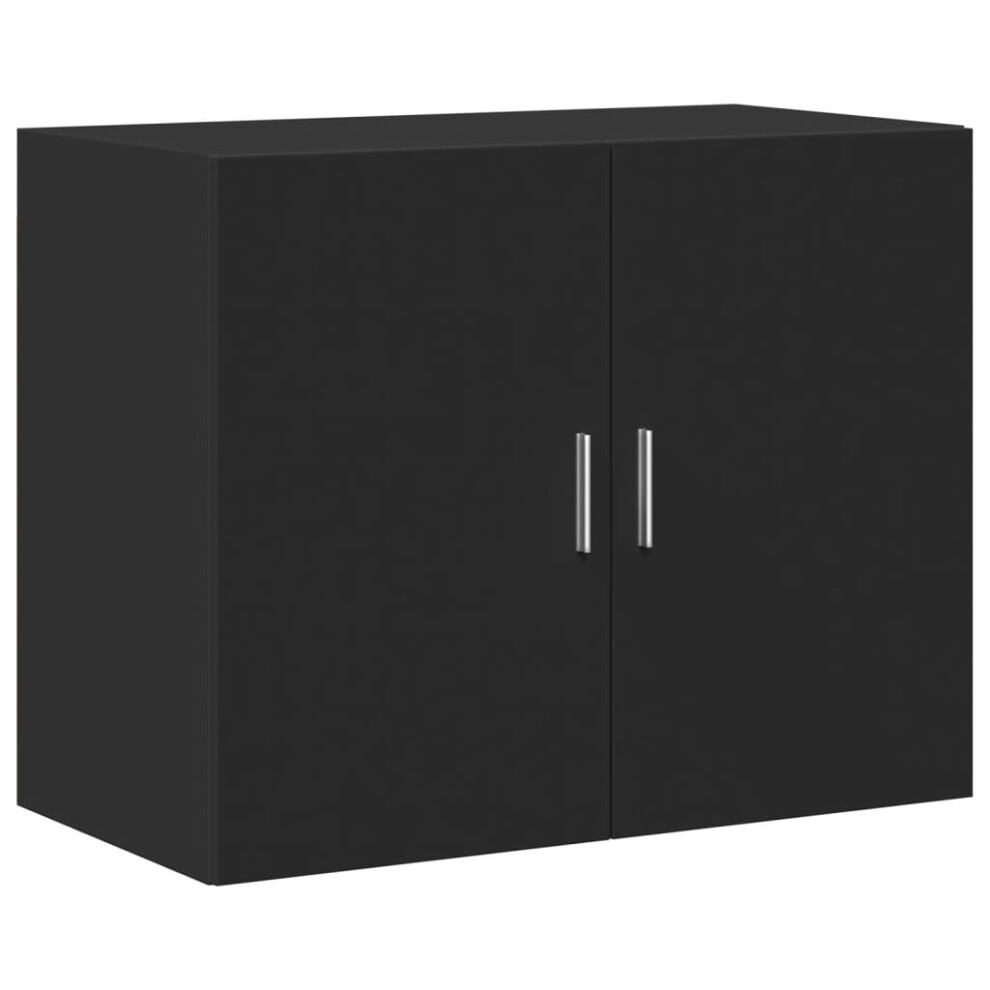 (black) vidaXL Wall Cabinet Bathroom Wall Hanging Cabinet Engineered Wood