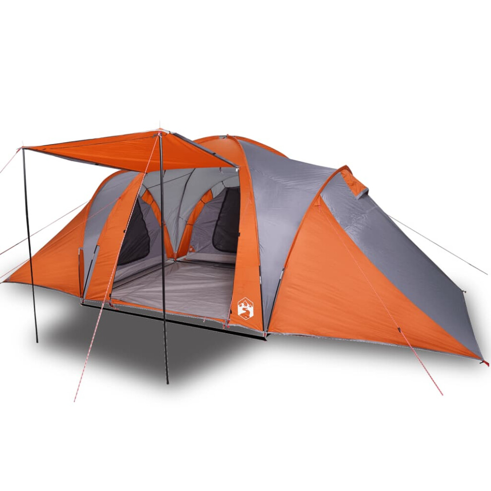 (grey and orange) vidaXL Family Tent Dome Lightweight Camping Dome Tent Waterproof