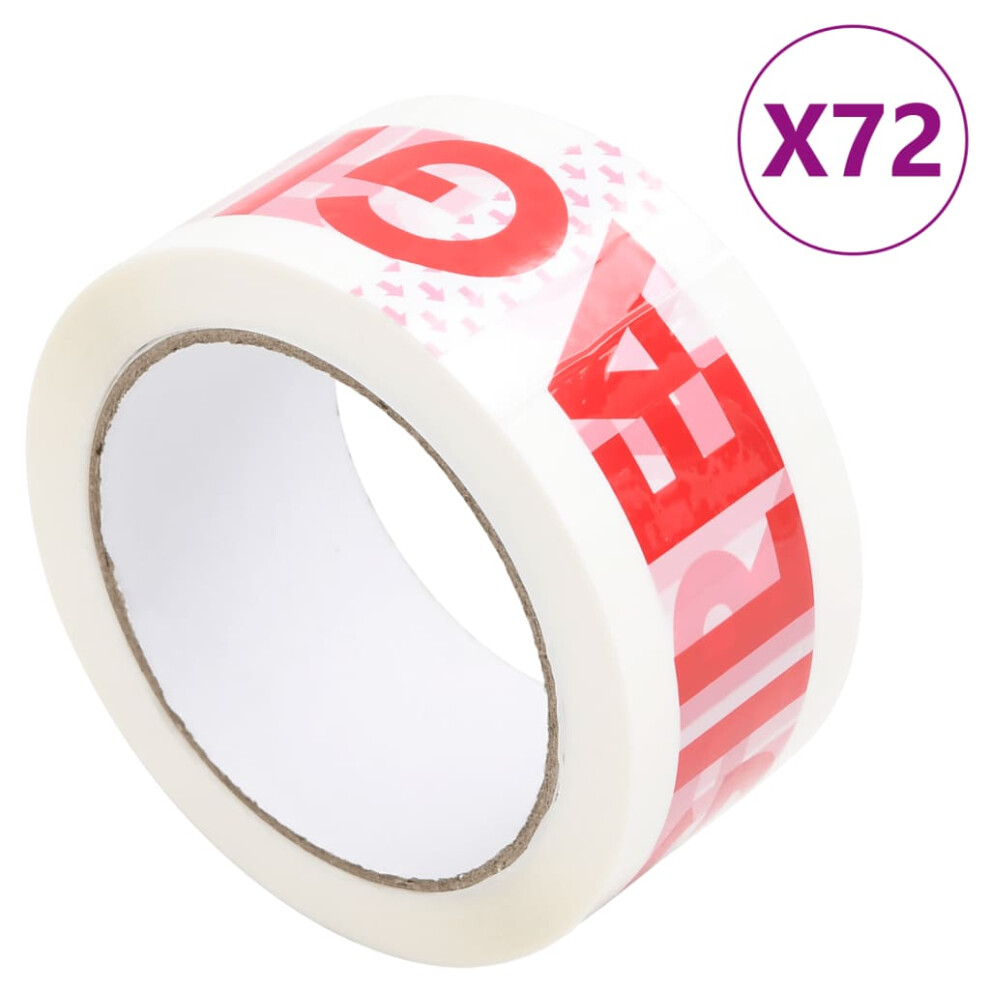 (72 pcs) vidaXL Packaging Tape Packing Boxes Parcel Tape Packing Tape Printed White