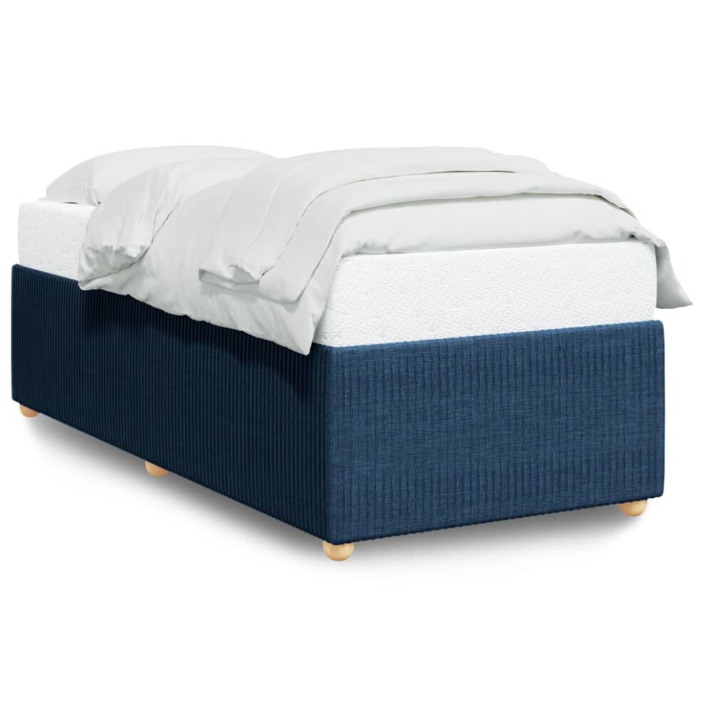 (blue) vidaXL Bed Frame Home Bedroom Mattress Foundation Bed Base Bedstead Fabric