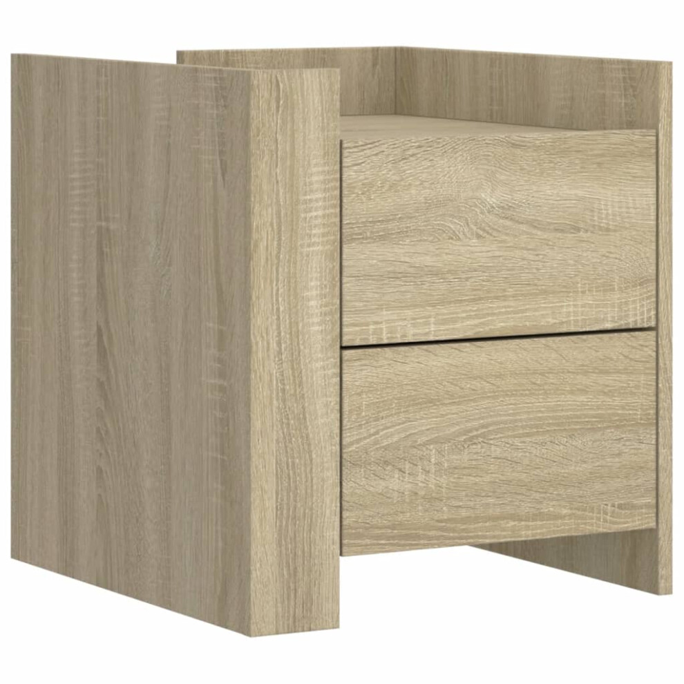 Vidaxl (Sonoma Oak) Bedside Cabinet Nightstand Bed Side Table Engineered Wood