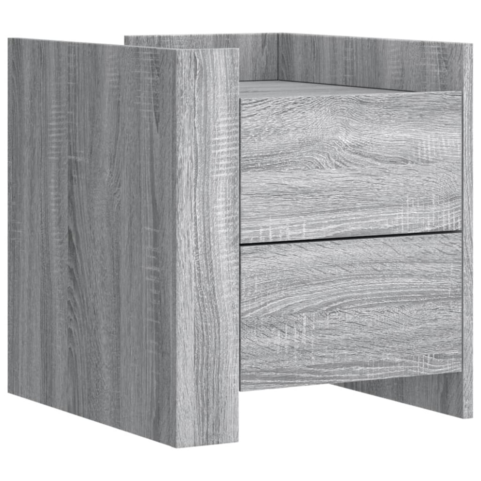 (grey sonoma) vidaXL Bedside Cabinet Nightstand Bed Side Table Engineered Wood