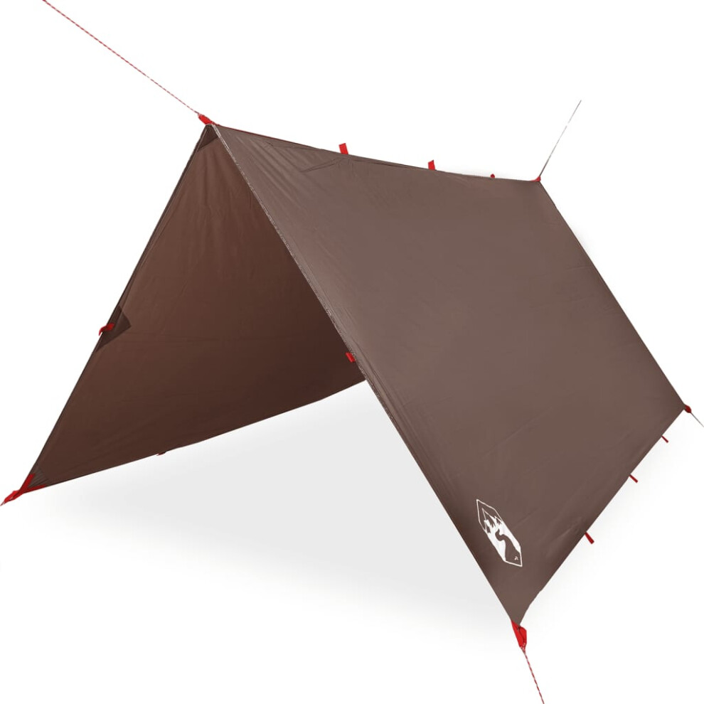 (brown, 366 x 306 cm) vidaXL Camping Tarp Outdoor Tarpaulin Shelter Sunshade Tent Tarp Waterproof