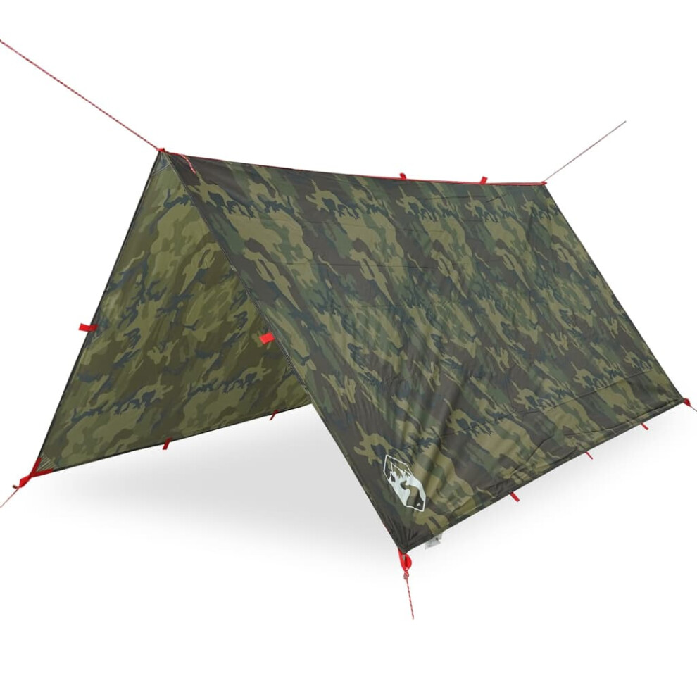 (camouflage, 306 x 306 cm) vidaXL Camping Tarp Outdoor Tarpaulin Shelter Sunshade Tent Tarp Waterproof