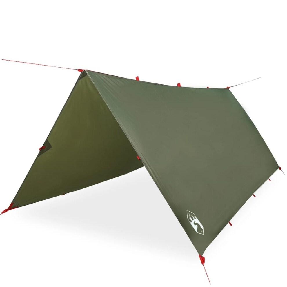 (olive green, 366 x 306 cm) vidaXL Camping Tarp Outdoor Tarpaulin Shelter Sunshade Tent Tarp Waterproof