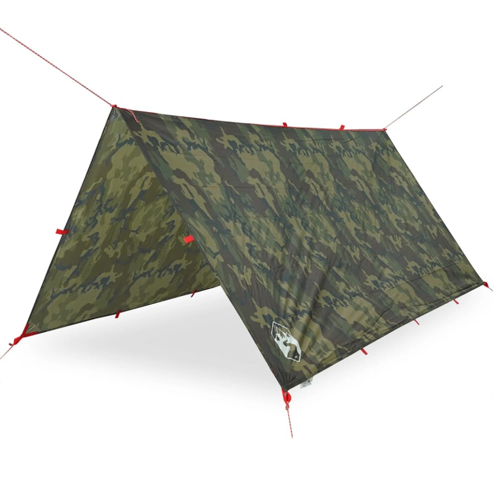 (camouflage, 366 X 306 cm) vidaXL Camping Tarp Outdoor Tarpaulin Shelter Sunshade Tent Tarp Waterproof