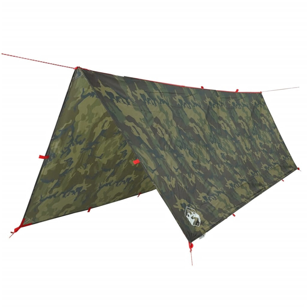 (camouflage, 406 x 306 cm) vidaXL Camping Tarp Outdoor Tarpaulin Shelter Sunshade Tent Tarp Waterproof