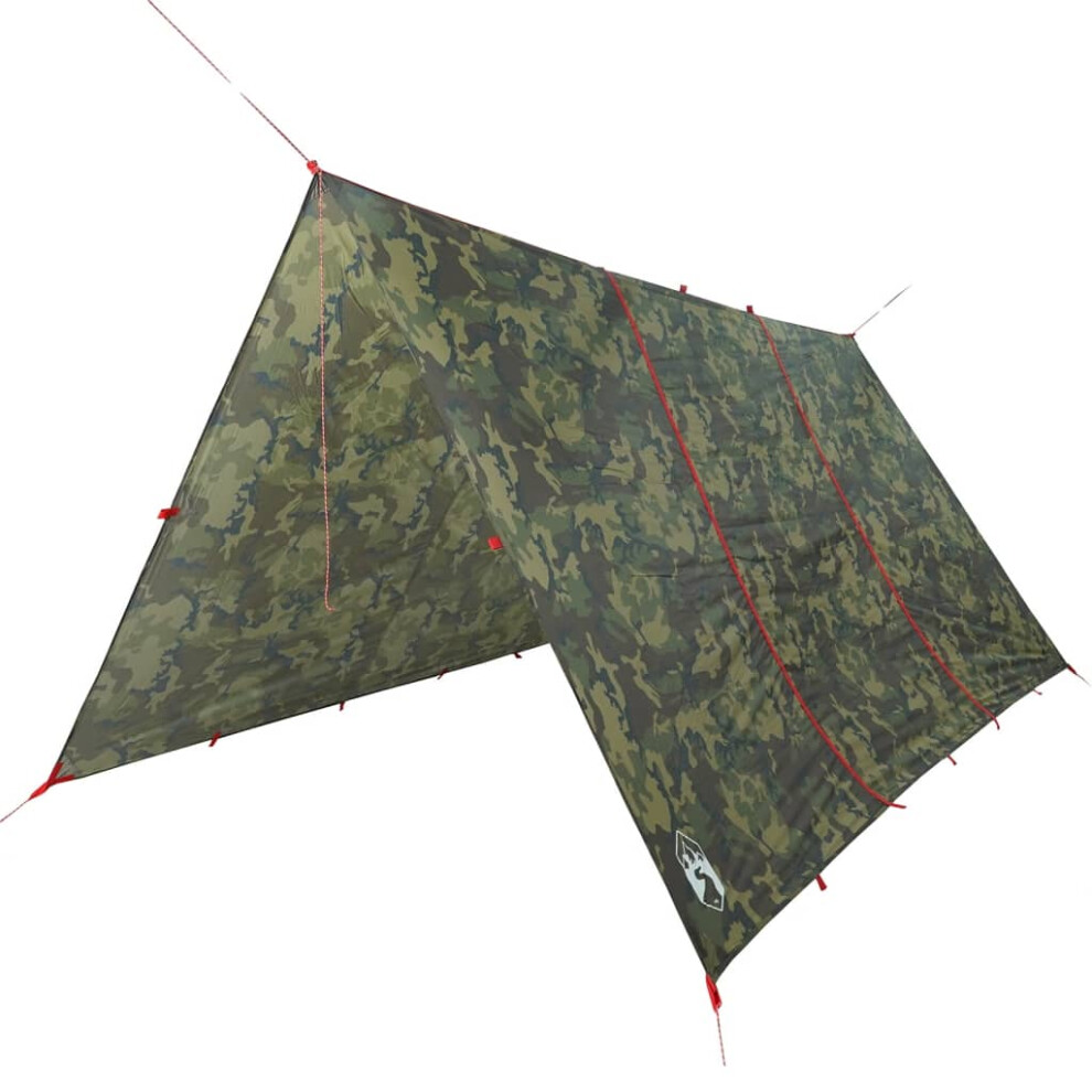 (camouflage, 451 x 420 cm) vidaXL Camping Tarp Outdoor Tarpaulin Shelter Sunshade Tent Tarp Waterproof