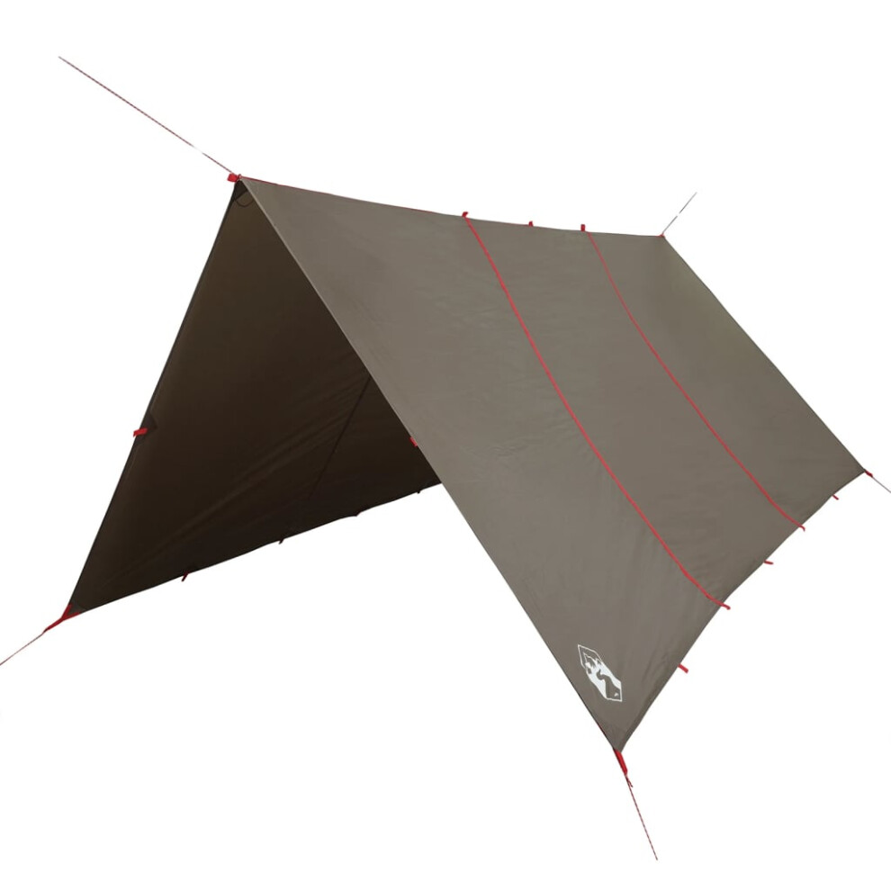 (Brown, 451 X 420 Cm) Vidaxl Camping Tarp Outdoor Tarpaulin Shelter Sunshade Tent Tarp Waterproof 8721102658426