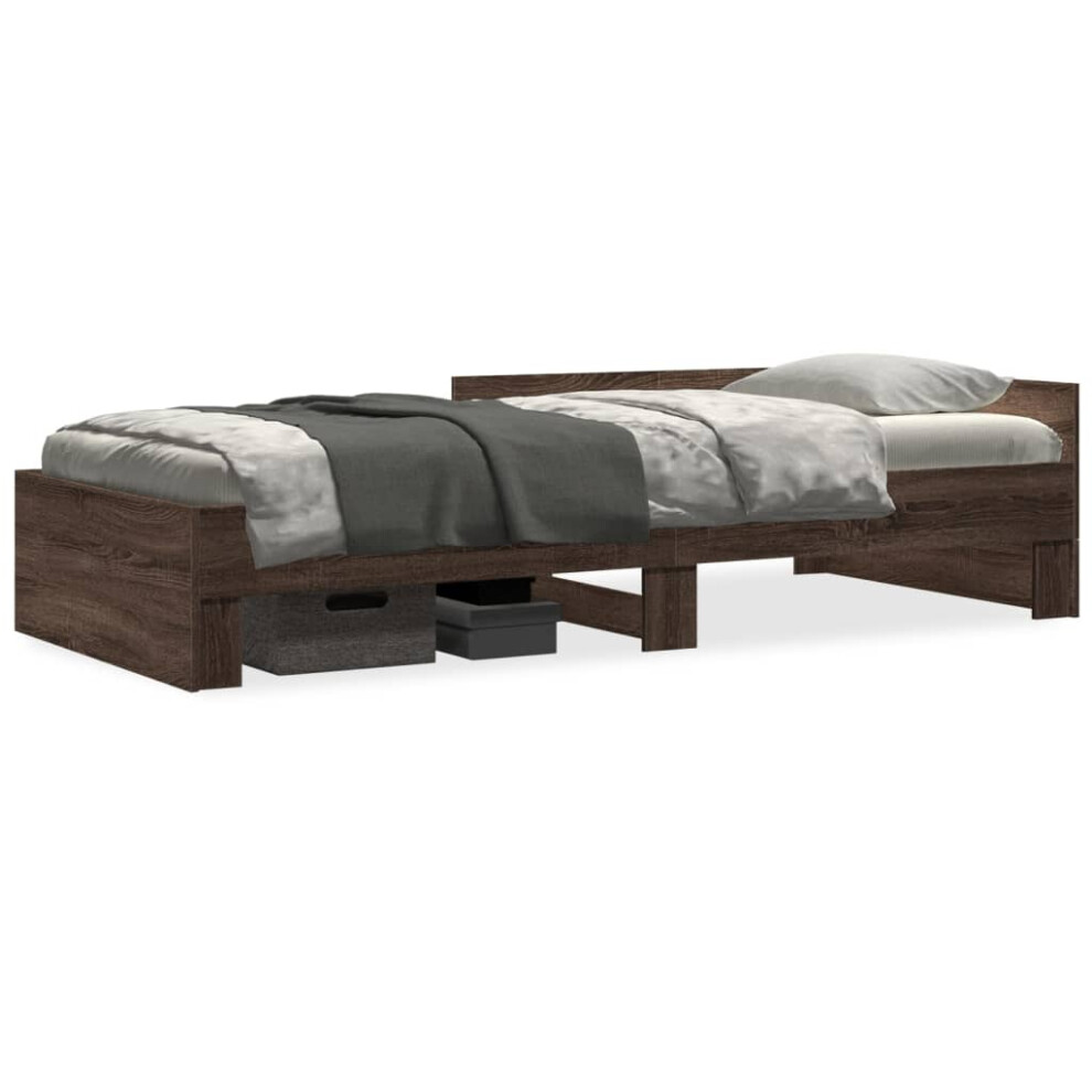 Vidaxl (Brown Oak, 75 X 190 Cm) Bed Frame Home Bedstead Bed Base Mattress Foundation Engineered Wood