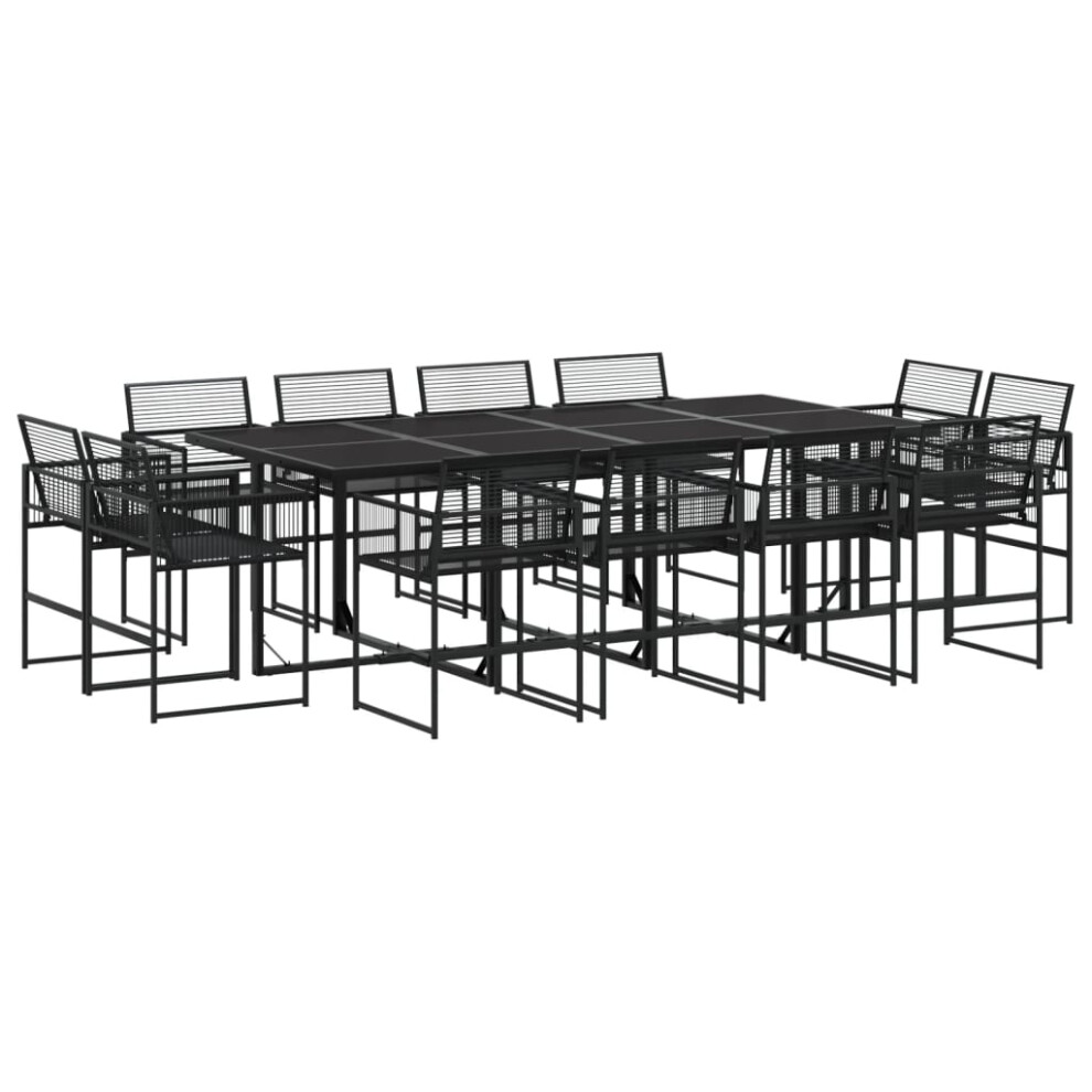 (12 piece) vidaXL Garden Dining Set Outdoor Table and Chair Poly Rattan