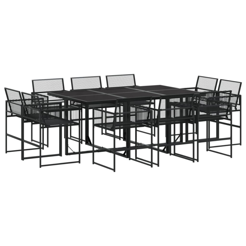 (10 piece) vidaXL Garden Dining Set Outdoor Table and Chair Poly Rattan