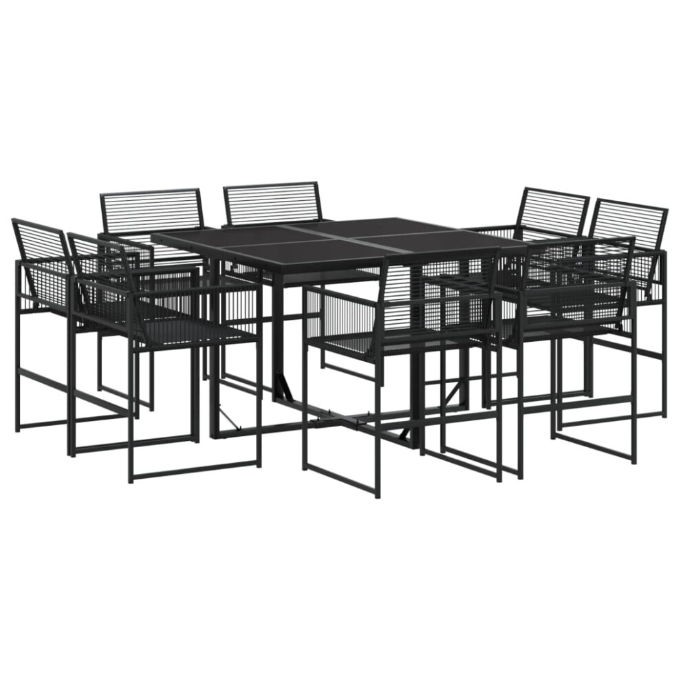 (8 piece) vidaXL Garden Dining Set Outdoor Table and Chair Poly Rattan