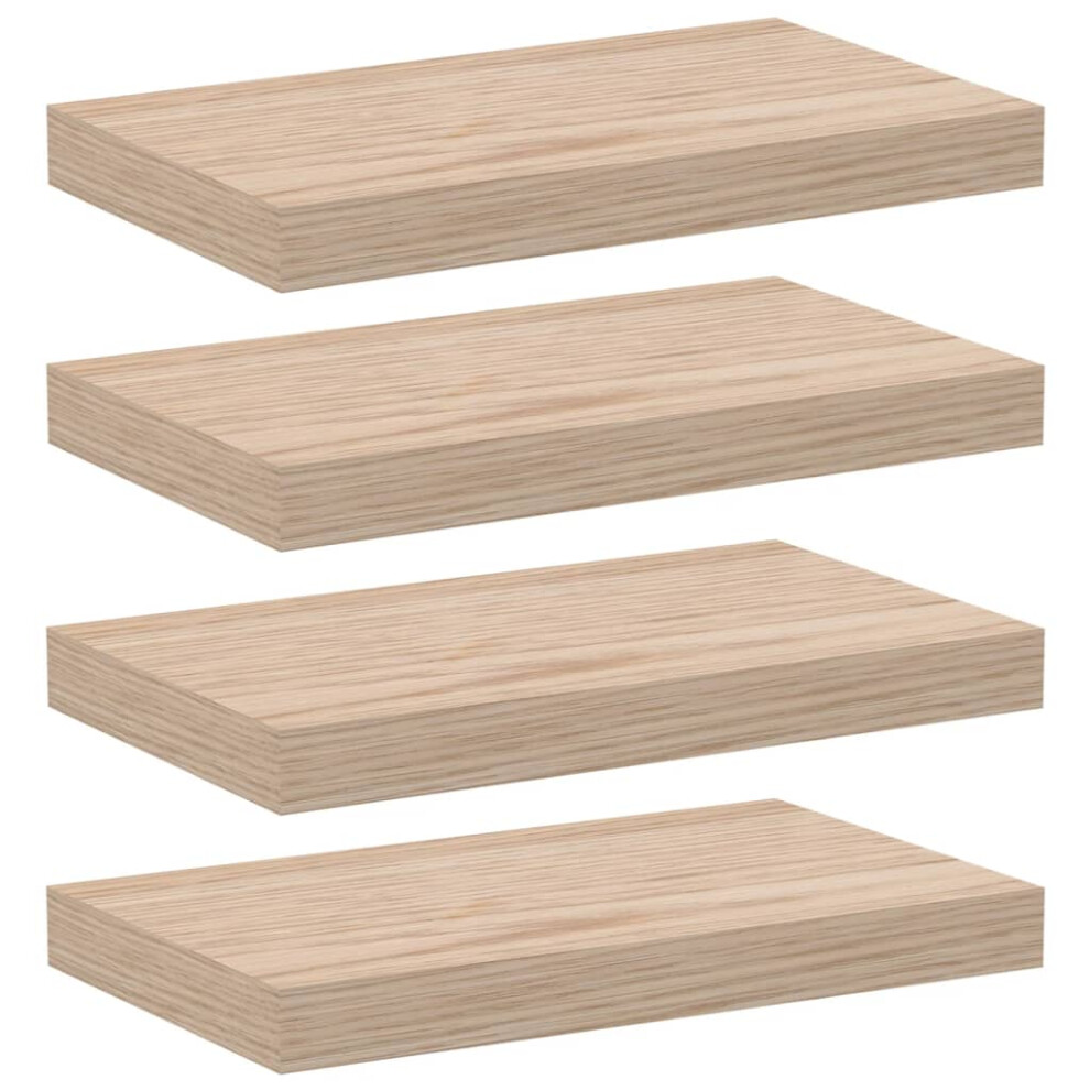 Vidaxl (40 X 23.5 X 4 Cm/ 4 Pcs) Floating Shelves Wall Shelf Display Storage Shelf Rack Engineered Wood Brown
