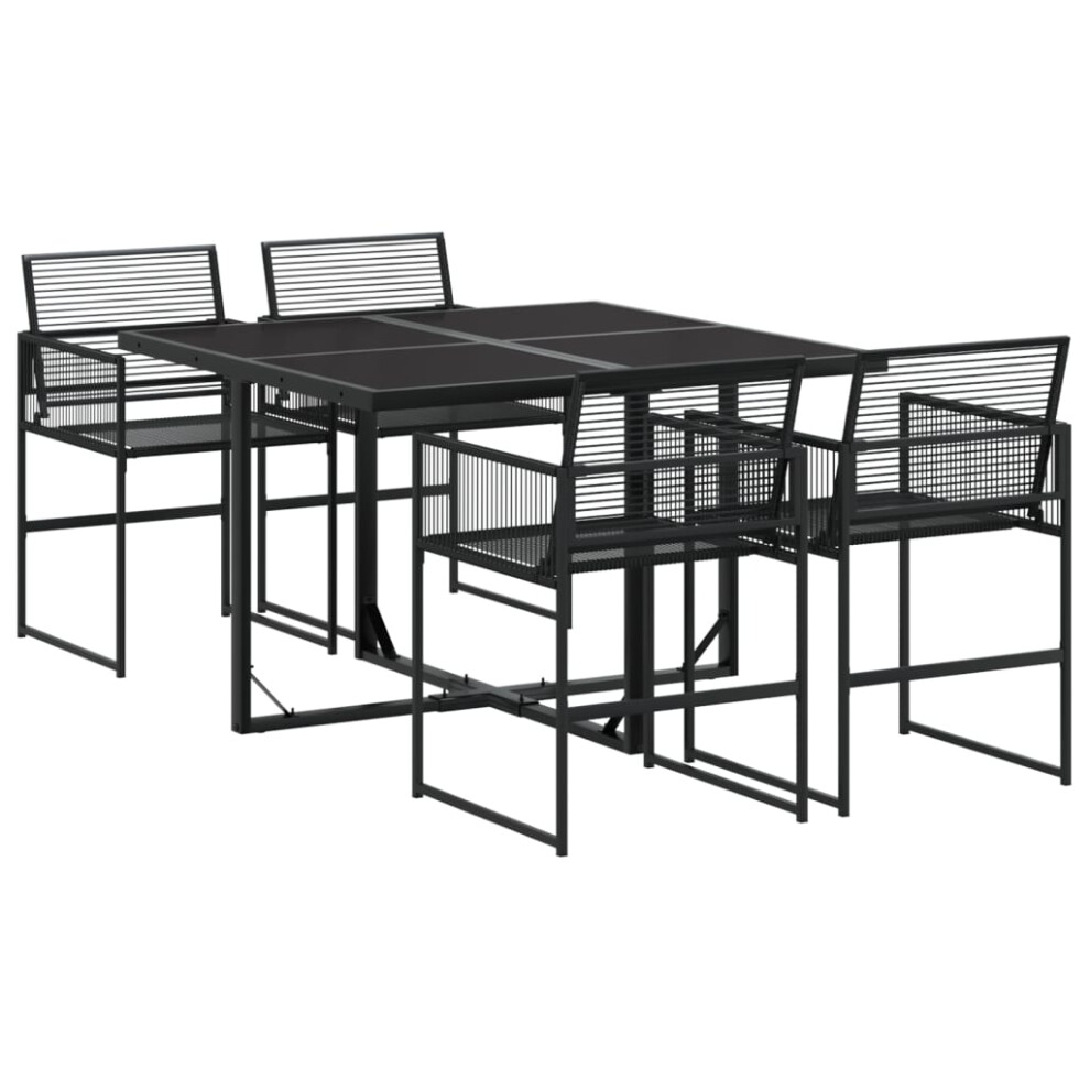 Vidaxl (4 Piece) Garden Dining Set Outdoor Table And Chair Poly Rattan