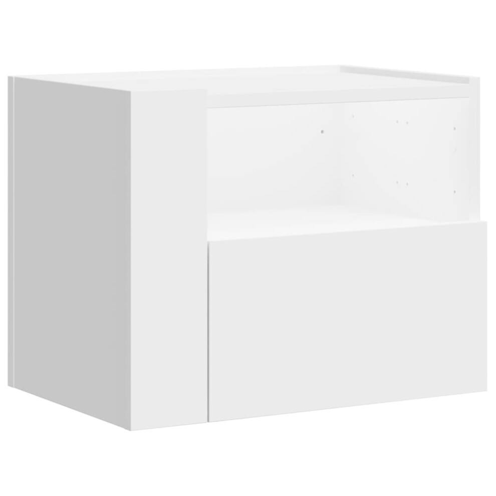 Vidaxl (White, 1 Pcs) Wall-Mounted Bedside Cabinets Floating Cabinet Hanging Bed Cabinet