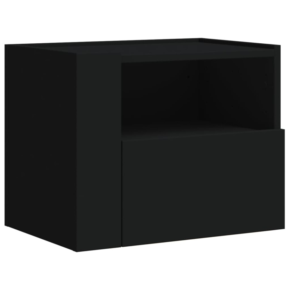 (black, 1 pcs) vidaXL Wall-mounted Bedside Cabinets Floating Cabinet Hanging Bed Cabinet