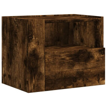 (smoked oak, 1 pcs) vidaXL Wall-mounted Bedside Cabinets Floating Cabinet Hanging Bed Cabinet