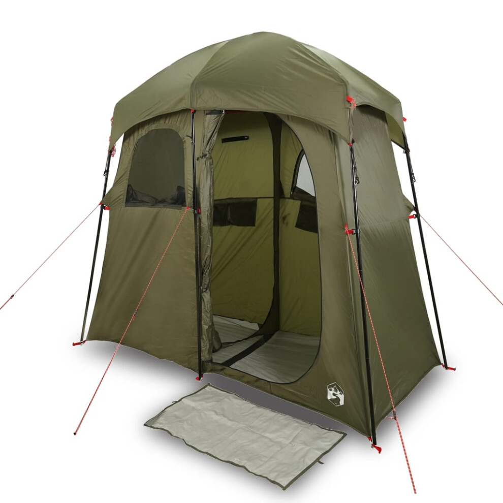 (olive green) vidaXL Shower Tent 2-Person Patio Privacy Tent Toilet Tent Shelter Waterproof