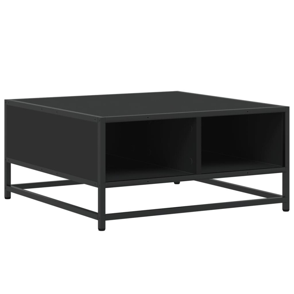 (black) vidaXL Coffee Table Hallway Tea End Table Side Table Engineered Wood and Metal