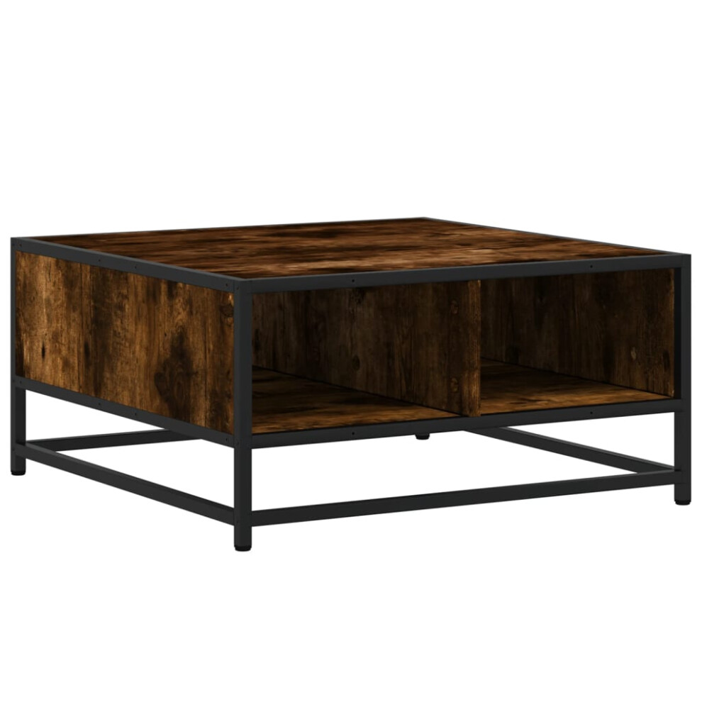 (smoked oak) vidaXL Coffee Table Hallway Tea End Table Side Table Engineered Wood and Metal