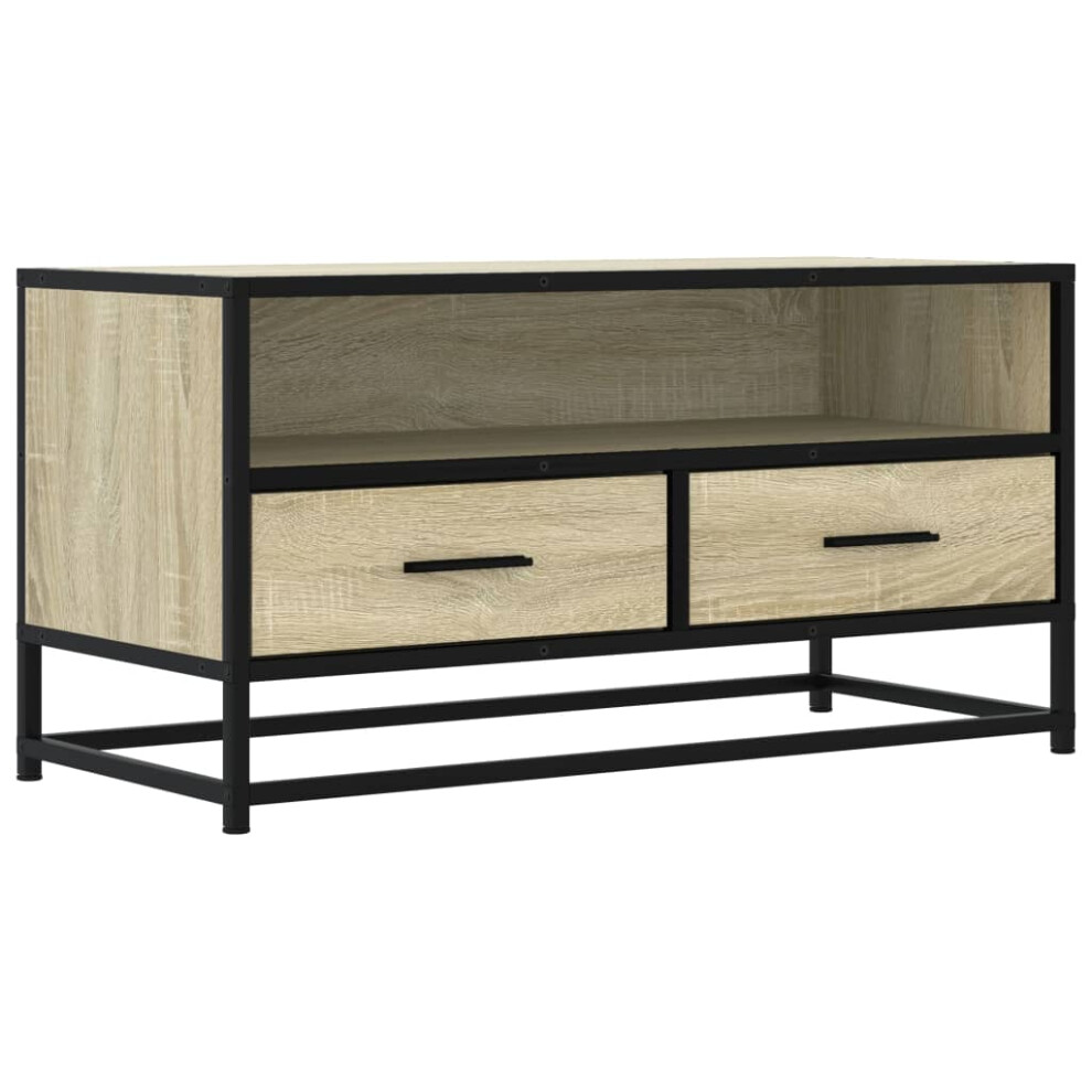 Vidaxl (Sonoma Oak) Tv Cabinet Tv Stand Media Tv Unit Engineered Wood And Metal