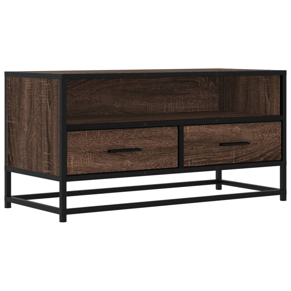 (brown oak) vidaXL TV Cabinet TV Stand Media TV Unit Engineered Wood and Metal