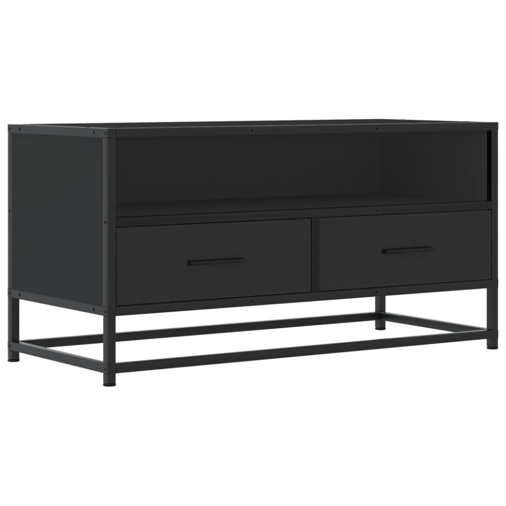 (black) vidaXL TV Cabinet TV Stand Media TV Unit Engineered Wood and Metal