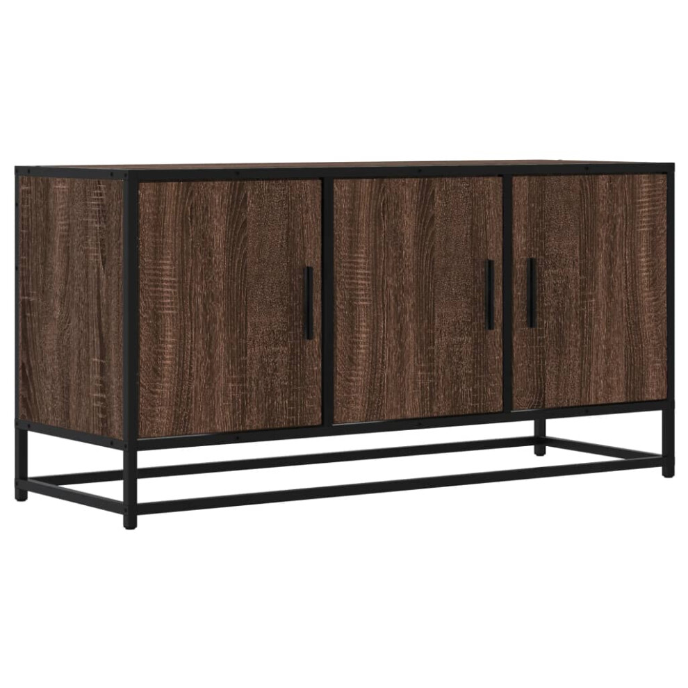 Vidaxl (Brown Oak) Tv Cabinet Tv Stand Media Tv Unit Engineered Wood And Metal