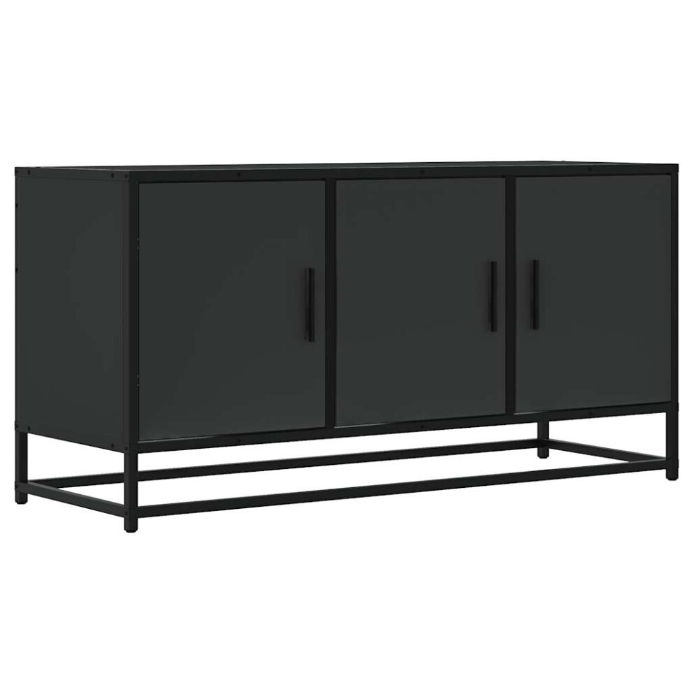 (black) vidaXL TV Cabinet TV Stand Media TV Unit Engineered Wood and Metal