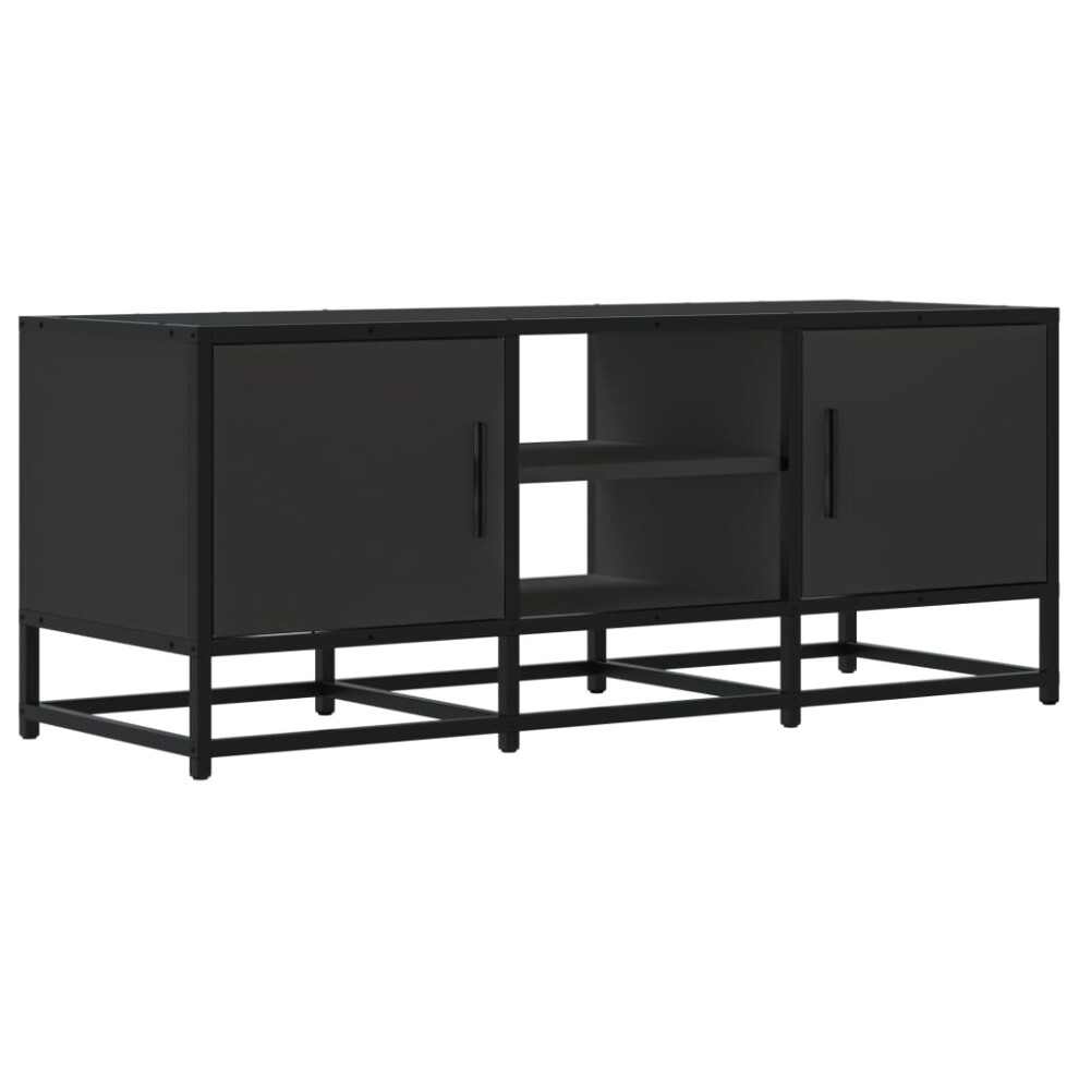 (black) vidaXL TV Cabinet TV Stand Media TV Unit Engineered Wood And Metal