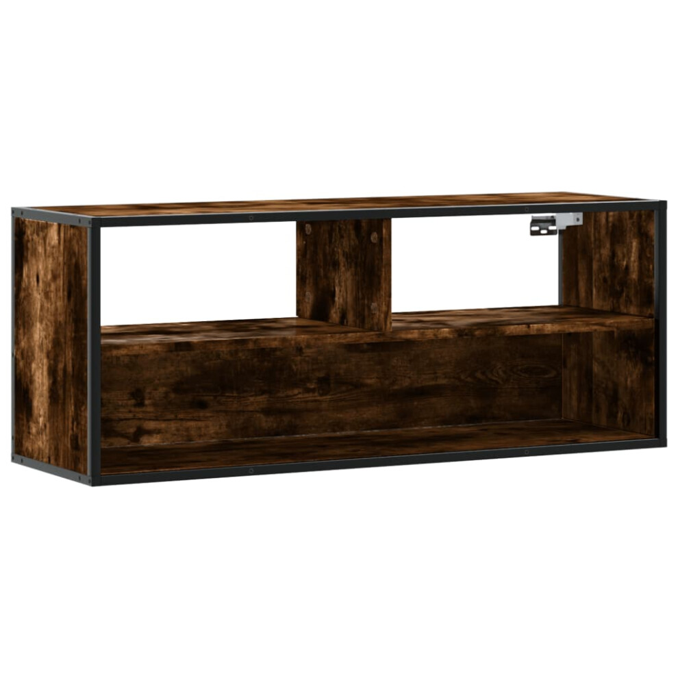 Vidaxl (Smoked Oak) Tv Cabinet Tv Stand Media Tv Unit Engineered Wood And Metal