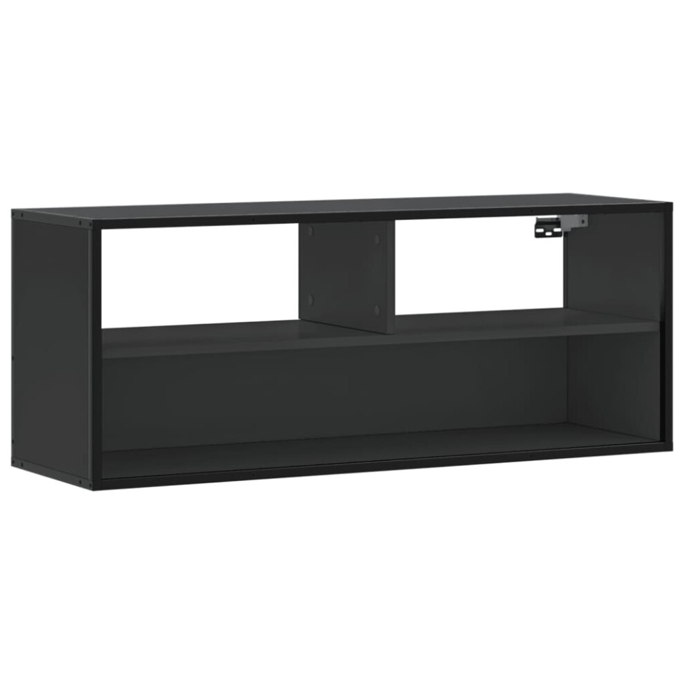 (black) vidaXL TV Cabinet TV Stand Media TV Unit Engineered Wood and Metal