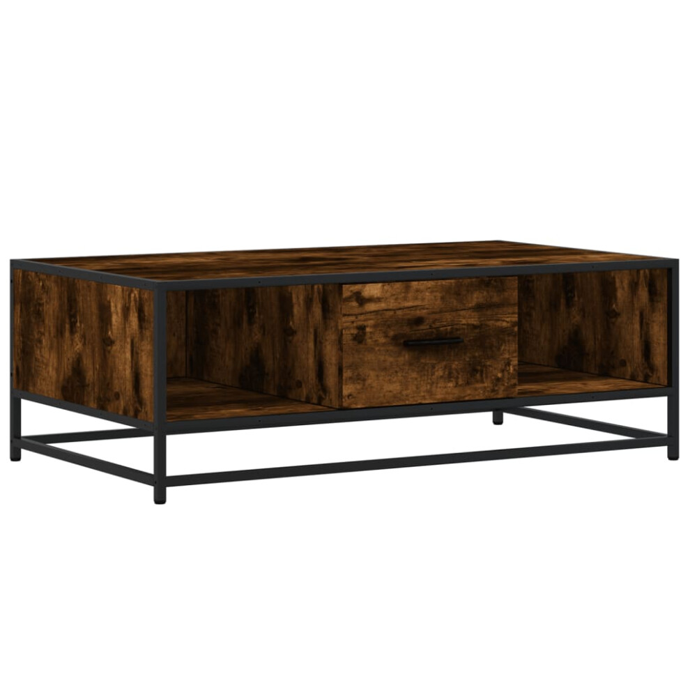 Vidaxl (Smoked Oak) Coffee Table Hallway End Table Side Table Engineered Wood And Metal