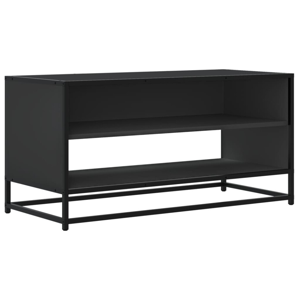 (black, 91 x 40 x 46 cm) vidaXL TV Cabinet TV Stand Media TV Unit Engineered Wood and Metal