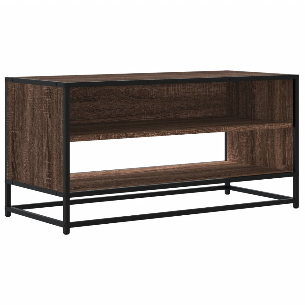 (brown oak, 91 x 40 x 46 cm) vidaXL TV Cabinet TV Stand Media TV Unit Engineered Wood and Metal