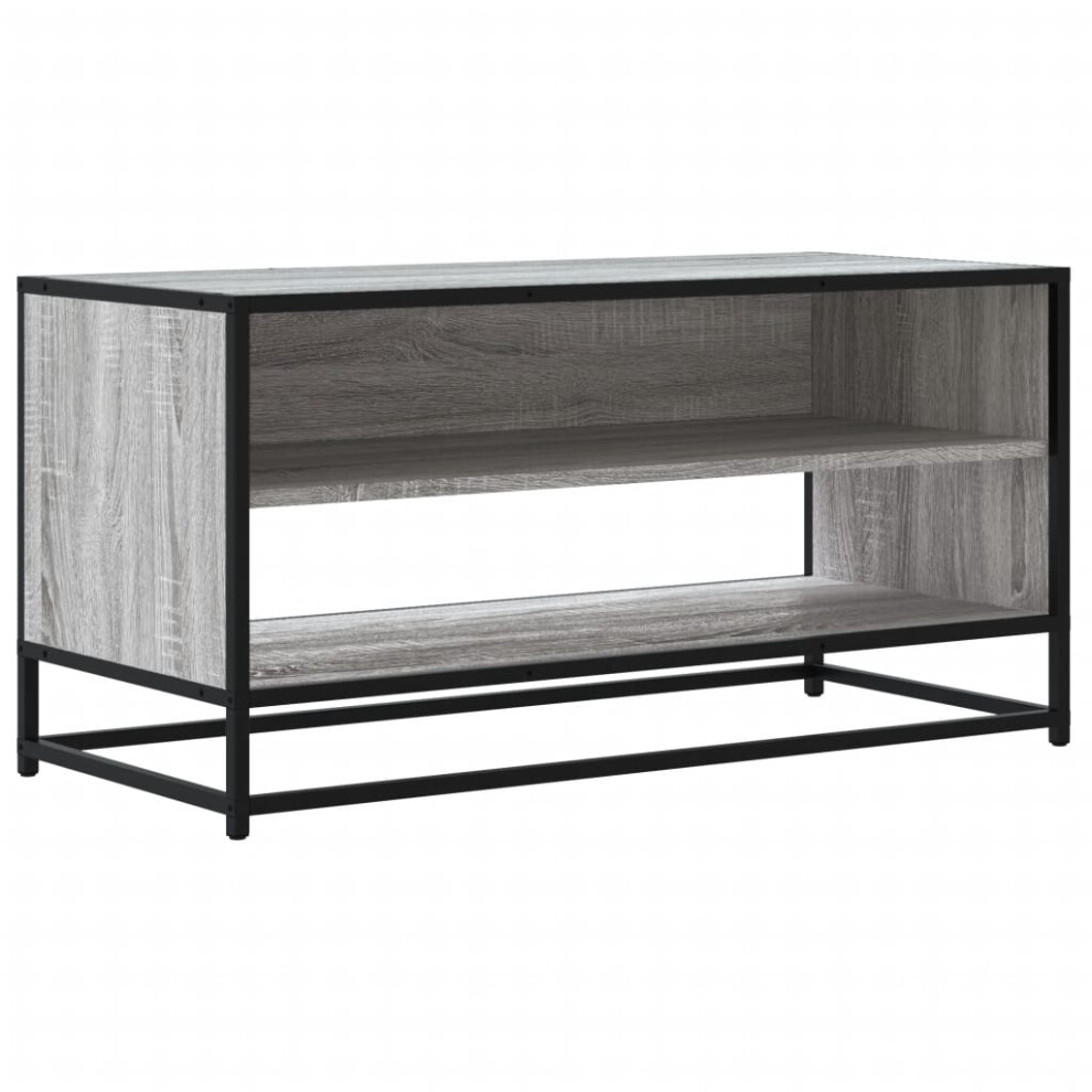 (grey sonoma, 91 x 40 x 46 cm) vidaXL TV Cabinet TV Stand Media TV Unit Engineered Wood and Metal