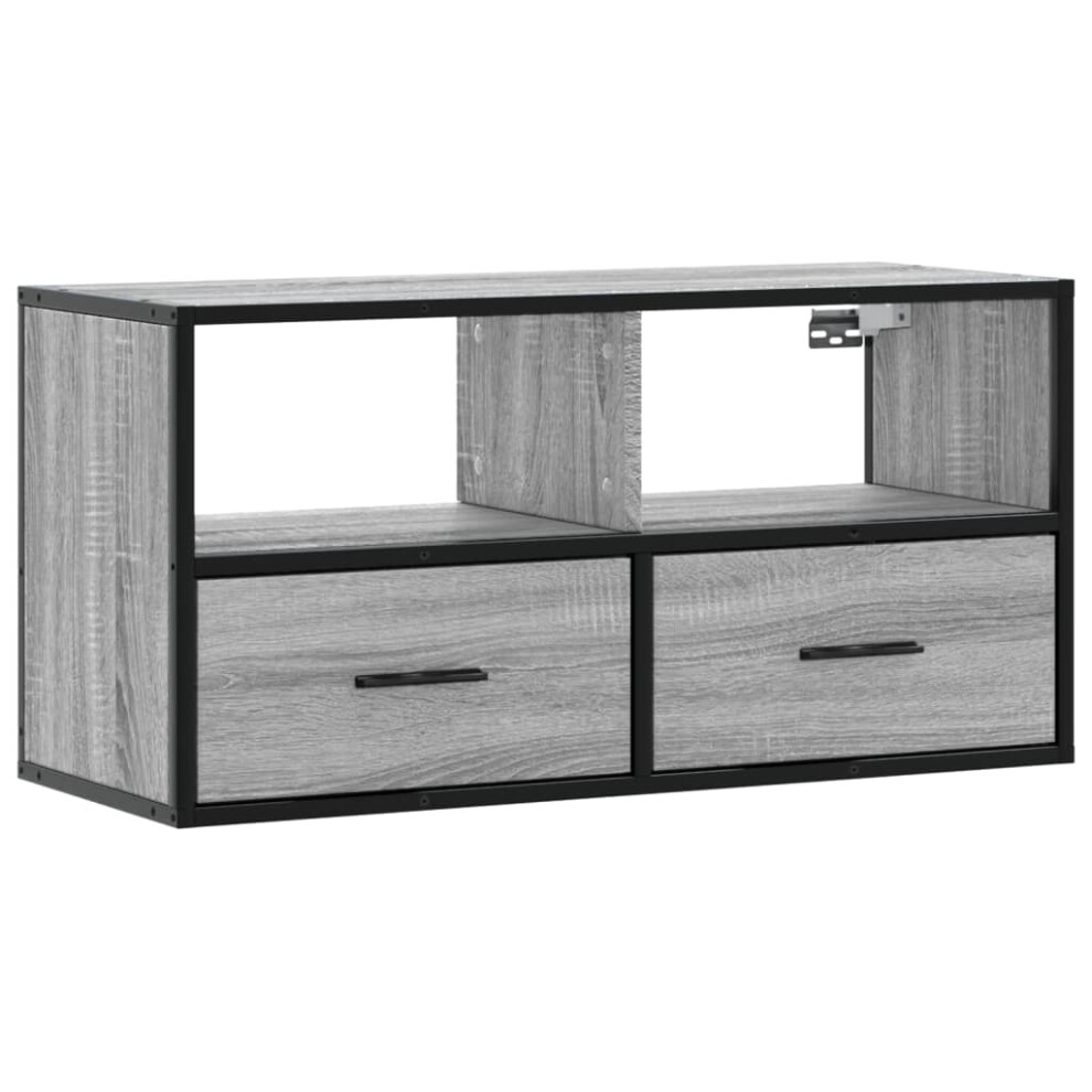 (grey sonoma, 80 x 31 x 39.5 cm) vidaXL TV Cabinet TV Stand Media Cabinet TV Unit Engineered Wood and Metal