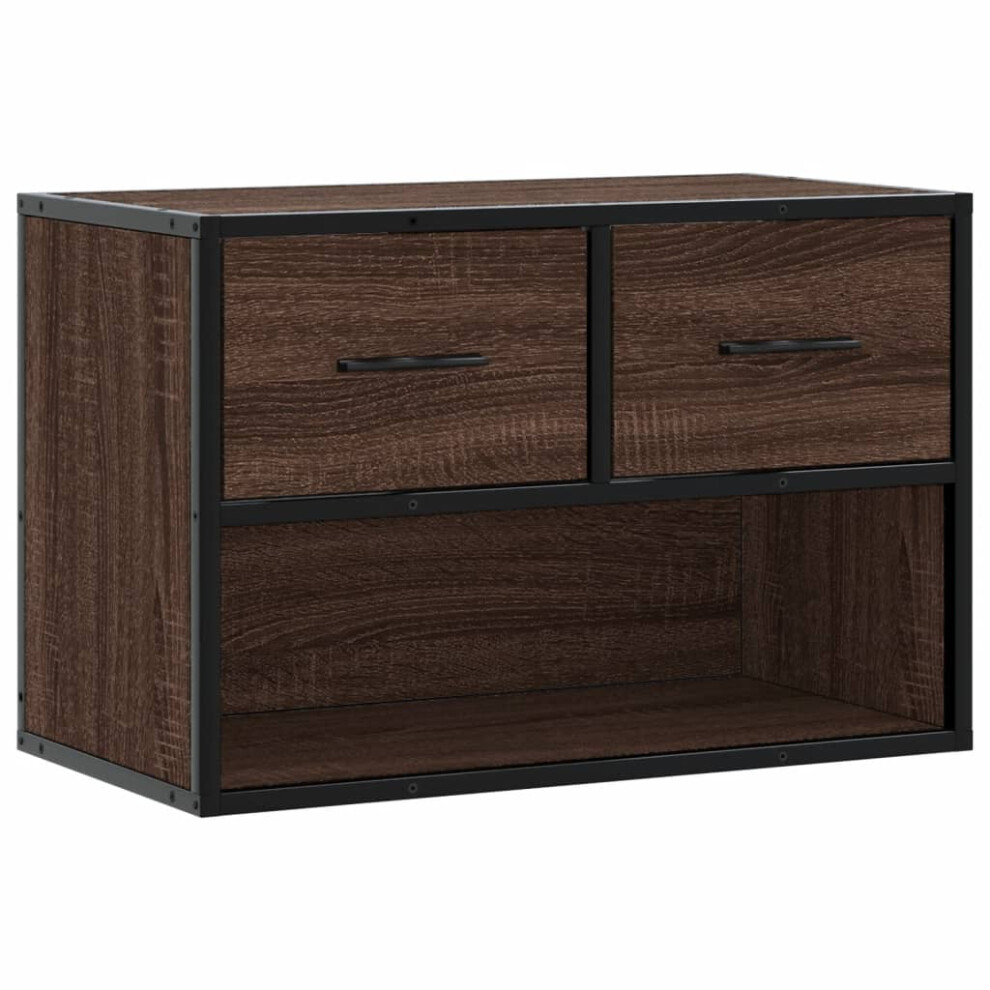 (brown oak, 60 x 31 x 39.5 cm) vidaXL TV Cabinet TV Stand Media Cabinet TV Unit Engineered Wood and Metal