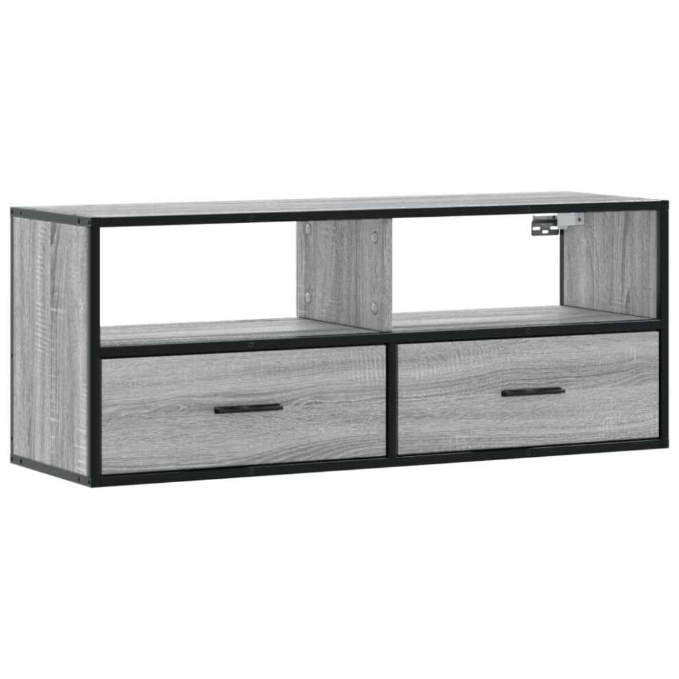 (grey sonoma, 100 x 31 x 39.5 cm) vidaXL TV Cabinet TV Stand Media Cabinet TV Unit Engineered Wood and Metal