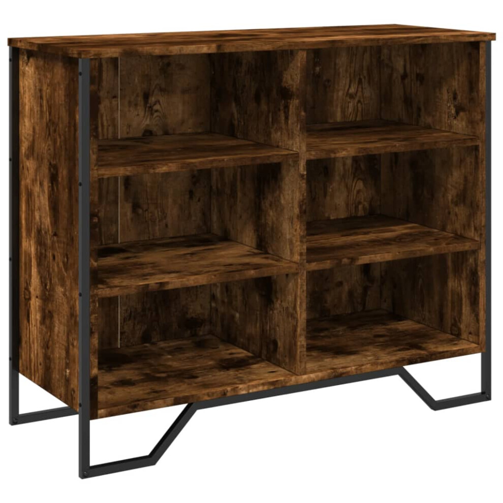 Vidaxl (Smoked Oak, 91 X 35.5 X 74.5 Cm) Sideboard Storage Cupboard Cabinet Highboard Engineered Wood Brown