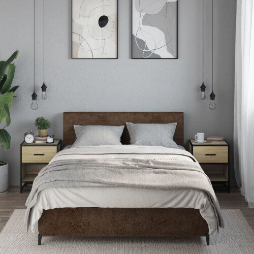VidaXL (sonoma oak, 2 pcs) vidaXL Bedside Cabinets Nightstand Bed Side Table Engineered Wood 2