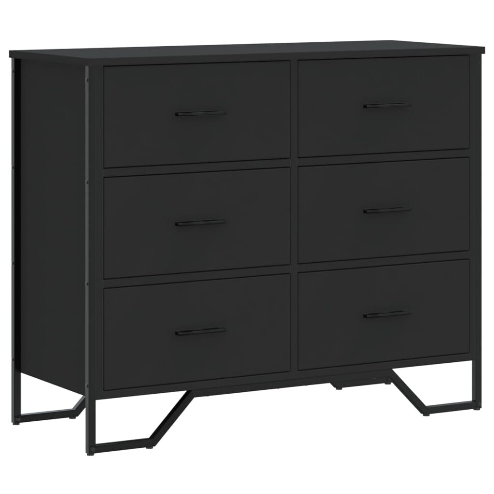 (black) vidaXL Chest of Drawers Storage Drawer Cabinet Drawer Chest Engineered wood