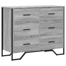 vidaXL Kommode Grau Sonoma 91x35,5x74,5 cm Holzwerkstoff