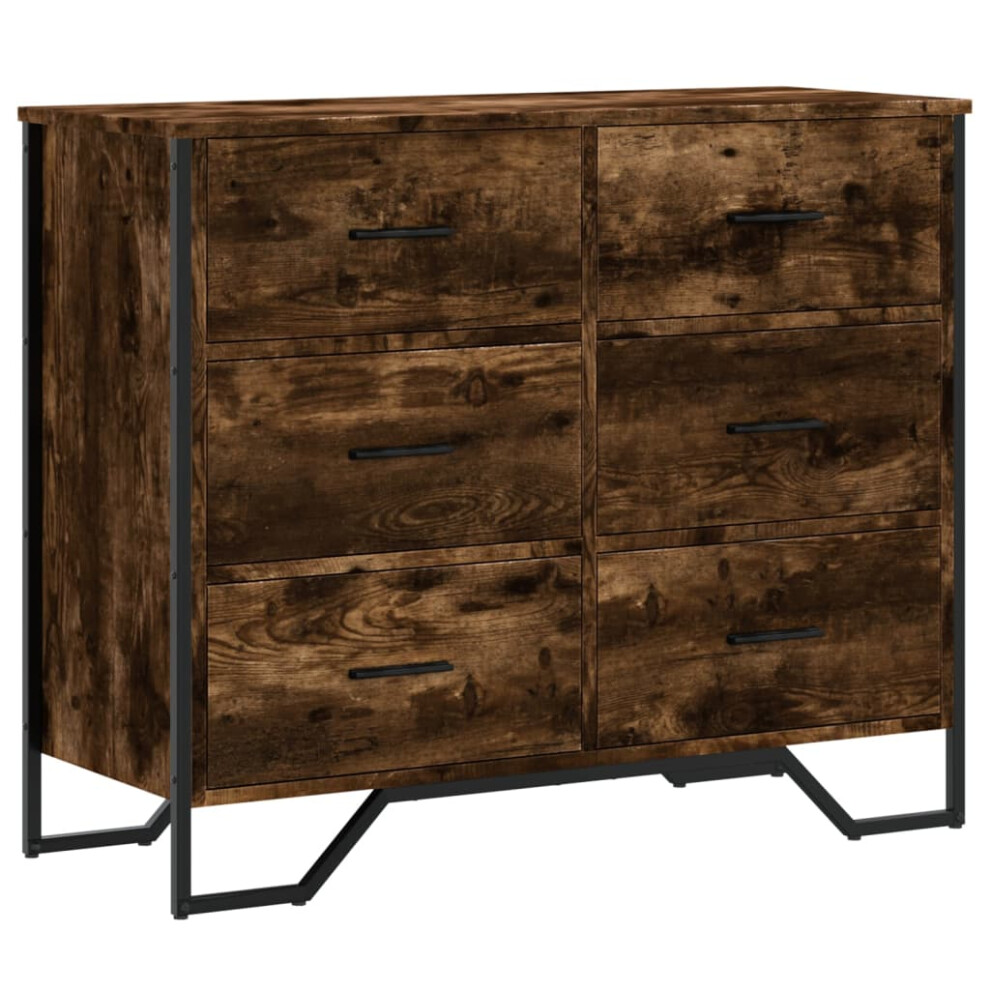 Vidaxl (Smoked Oak) Chest Of Drawers Storage Drawer Cabinet Drawer Chest Engineered Wood