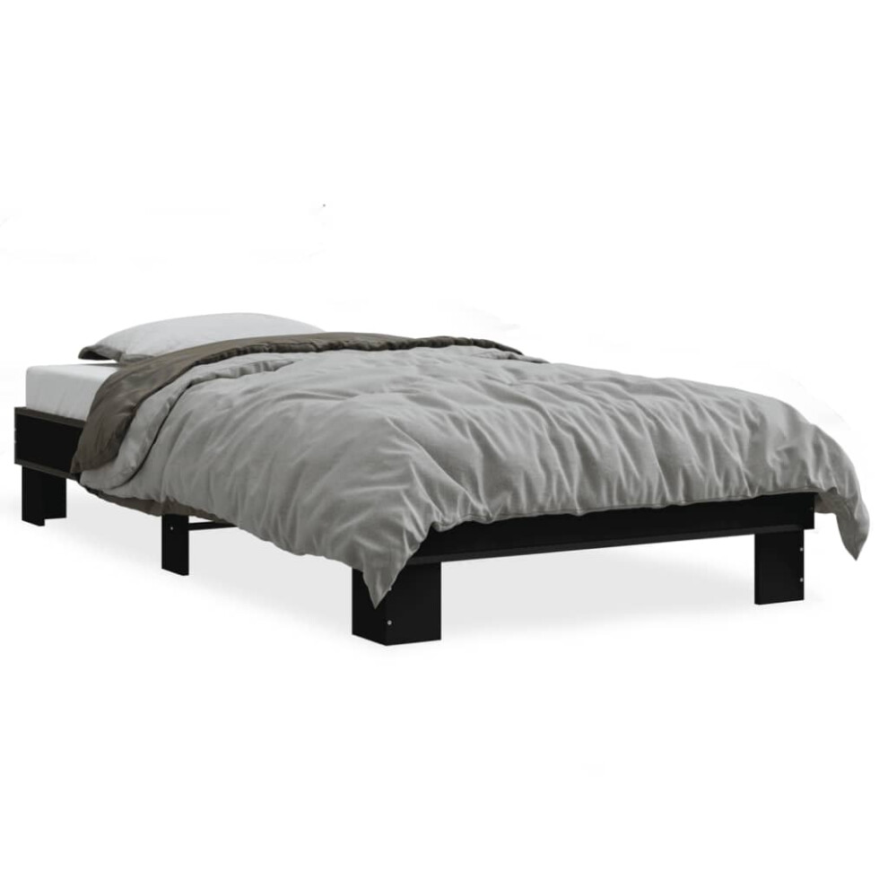 (black, 90 x 190 cm) vidaXL Bed Frame Engineered Wood and Metal